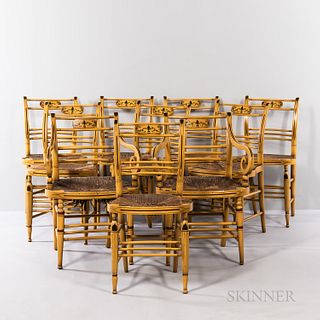 Ten Yellow-painted Fancy Chairs