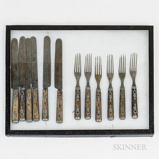 Set of Six Knives and Forks