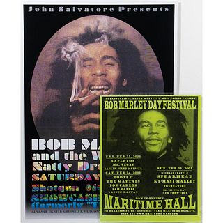 (2) Bob Marley and The Wailer Concert Poster and Bob Marley Day Festival Poster
