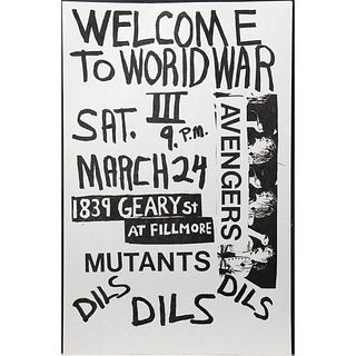 (135) Welcome to World War III. Avengers. Mutants Handbill Punk Rock Posters