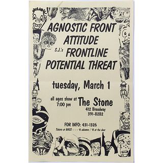 (29) Agnostic Front Attitude Punk Rock Handbills