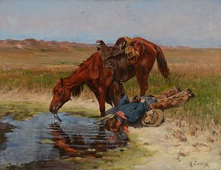 Richard Lorenz (1858–1915) — At the Waterhole