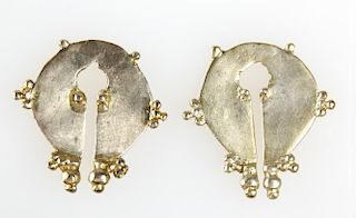 Pair of 22K Gold Mamuli Earrings, Indonesia, XIX c.