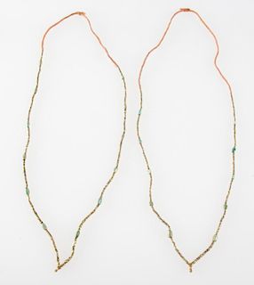 Two 22K Gold / Turquoise Beads Necklaces, Persia