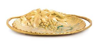 A Continental Gilt Bronze Tray Width 13 1/4 inches.