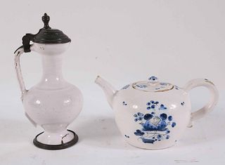 Tin-Glazed Earthenware Delft Apple-Form Teapot