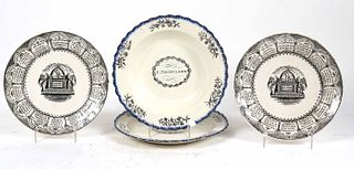 Two Transfer-Decorated Memorial Plates 