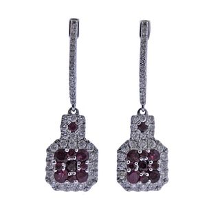 Kallati Ruby Diamond Gold Drop Earrings
