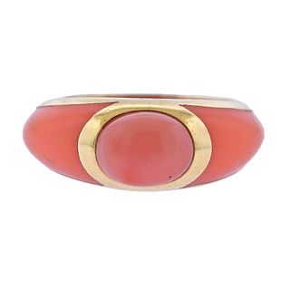 Continental 18k Gold Coral Ring