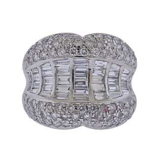 Platinum 3.18ctw Diamond Cocktail Ring