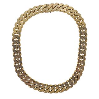 Bvlgari Bulgari 18k Gold Cuban Link Chain Necklace