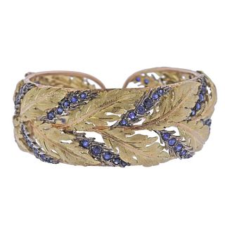 Mario Buccellati Sapphire Gold Leaf Bracelet