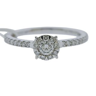 Memoire 18k Gold 0.58ctw Diamond Engagement Ring