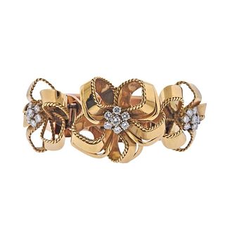 Cartier London Diamond Gold Bracelet Clip Set