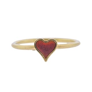 Unoaerre 18k Gold Enamel Heart Ring