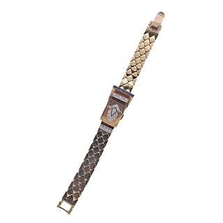 Retro 14k Gold Diamond Sapphire Bracelet Watch