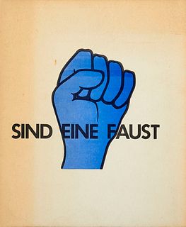 Wengoborski, Brigitte Fünf Finger sind eine Faust. Mit 18 ganzseitigen Farbillustrationen. Berlin, Basis, (1969). 19 Bll. 4°. Ill. OBroschur (etwas ge