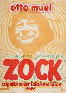 Muehl, Otto Zock. aspekte einer totalrevolution 66/71. Mit einem Original Siebdruck von Otto Muehl und zahlreichen, teils blattgroßen Abbildungen. Mün
