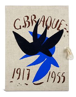Braque, Georges Cahier 1917-1947 (und) 1947-1955. Mit zahlreichen lithographierten Tafeln. Paris, Maeght, 1948 (und 1956). Gr.-4°. Lose Bogen in farbi