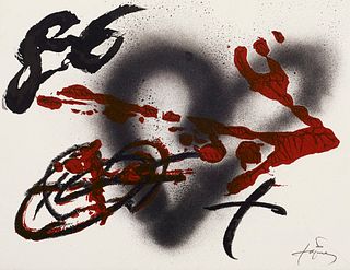 Tapies u.a, Antoni Repères Nr. 18 Cahiers d'art Contemporain. Mit 3 (2 im Stein signierten) Lithographien von Antoni Tapiés. Paris, Lelong, (1984). Fo