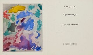Jacob, Max A poèmes rompus. Mit 1 gestoch. Vignette u. 5 kolor. ORadierungen von Jacques Villon. Paris, Louis Broder, 1960. 55 S., 6 Bl. Lose Lagen in