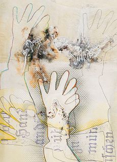 Groß, Karl-Friedrich Der Handschuh. Künstlerbuch mit Variationen von Abendhandschuhen, gemalt, bemalt, übermalt, mit Applikationen, auf verschiedenste