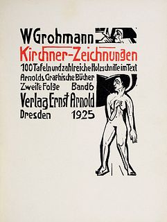 Grohmann, Will Kirchner-Zeichnungen. 100 Tafeln und zahlreiche Holzschnitte im Text. Dresden, Arnold, 1925. 4°. Illustr. OHLwd. (berieben, gebräunt, e