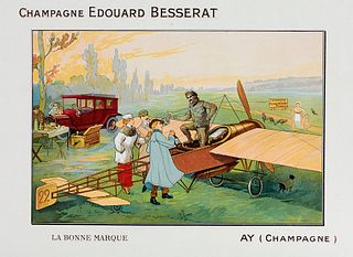   Werbeplakat der Firma Champagne Edouard Besserat. Um 1905. Chromolithographie auf Papier. Imprimerie Camis, Paris. 29 x 43,5 cm (50 x 65,5 cm).