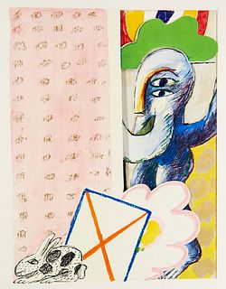 Antes, Horst Strip Teeth. Mit 6 tlw. ausgestanzten pochoirkolor. Schablonendrucken u. ein farb. Vorblatt. Köln, Galerie Der Spiegel, 1965. OPp. mit mo