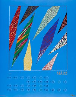   Kalender 1994. Mit Illustrationen von Piero Dorazio. Raubling, PWA Grafische Papiere, o.J. 14 Bll. in Ringbuchbindung. 74 x 59 cm.