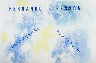Pessoa, Fernando Cinco Poemas. Mit 6 farbigen Tintenstrahldrucken (Inkjet) nach Aquarellen von Gunnar Kaldewey. New York, Kaldewey Press, 2016. 4°. Un