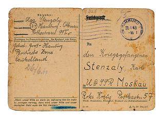   Sammlung von 18 Dokumenten mit Feldpost-Korrespondenz. 1946-1949. Gestempelte Feldpostkarten.