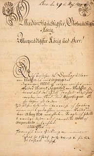   Unterlagen das Rittergut Parchau und die Gutsherren von Wulffen betreffend. 1750. 28 S. auf 20 Bl. (je ca. 33,5 x 20,5 cm).