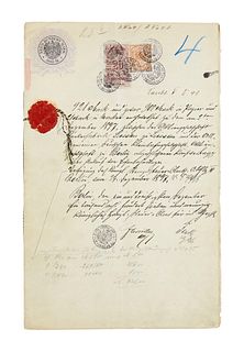   Sammlung von Veträgen, Urkunden, tls. gezeichneten, kolorierten Plänen und Karten. Um 1891-1910.