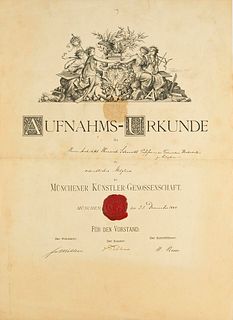 Schmidt, Heinrich von Sammlung von 31 Dokumenten und Urkunden den Architekten Heinrich von Schmidt betreffend, davon eine mit eh. U. des Kaisers Wilhe