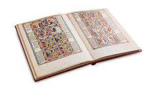   Bible Moralisée. Codex Vindobonensis 2554 (der Österreichischen Nationalbibliothek). 1 ganzs. Vollbild, 1 herald. Seite u. 1032 goldgehöhten Bildmed