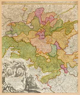   Set aus zwei alten Karten: Circuli Franconiae pars occidentalis. Nürnberg, Homann, um 1720. - Accurate Geographische Delineation der Dioeces und des