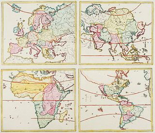   Sammlung von drei alten Karten. Je (kolorierter) Kupferstich auf Papier. Deutschland u. Niederlande, 18. Jh. Blattmaße von 42 x 60 cm bis 54 x 63 cm