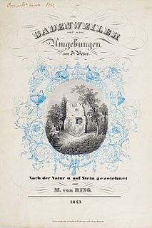 de Ring, Maximilien "Sammlung von 5 Lithographien aus ""Badenweiler und seine Umgebungen"" von Dr. Wever. Freiburg, Lithographische Anstalt F.X. Rixin