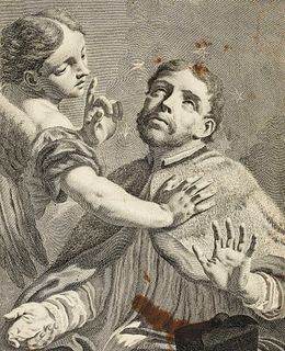 Piazzetta (nach), Giovanni Battista S. Joannes Nepomucenus. Johannes Nepomuk. 18. Jh. Gestochen von Nicolo Cavalli. Kupferstich auf Papier. 33 x 27,5 