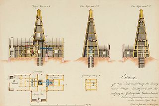 Zobel, Ludwig Entwurf zu einer Rohrvorrichtung der Königlichen Saline Neusalzwerk mit Benutzung des Gestänges der Brunenkunst. Entworfen und gezeichne