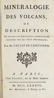 Faujas de Saint-Fond, Barthélémy Minéralogie des volcans, ou Description de toutes les Substances produites ou rejetées par les Feux souterrains. Mit 