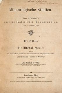 Websky, Martin Die Mineral-Species nach den für das specifische Gewicht derselben angenommenen und gefundenen Werthen. Ein Hülfsbuch zur bestimmenden 