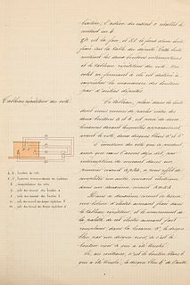 Gallaud, Charles Machine à voter. Manuskript zum ersten elektrischen Wahlautomaten Frankreichs. Paris, um 1861-1864. 4°. 10 Bll. mit 15 S. Handschrift