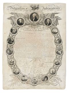 Binns, John Declaration of Independance. In Congress July 4th. 1776. The Unanimous Declaration of the thirteen United States of America. Prachtvolles 