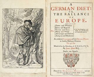 Howell, James A German Diet: or, the balance of Europe. Mit Frontispiz-Kupferstich von Abraham Bosse nach einer Zeichnung von C. Melan. London, Humphr
