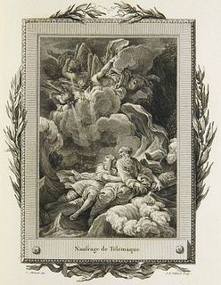 Fénelon, François de Salignac de La Mothe Les aventures de Télémaque. Bd. 1 (von 2). Mit 1 gest. Titel von Montulay, 36 Kupfertafeln, 12 gest. Textbll