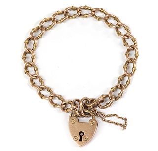 A 9ct gold hollow curb link bracelet,