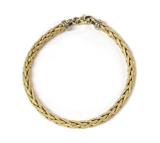 A 14ct gold plaited bracelet,