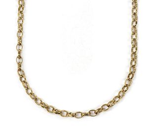 A 9ct gold filed oval belcher link chain,